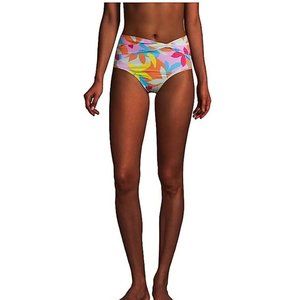 NWT Lands' End Women High Waisted Swim Bikini Bottoms Turquoise Sz 14 $60 Y173